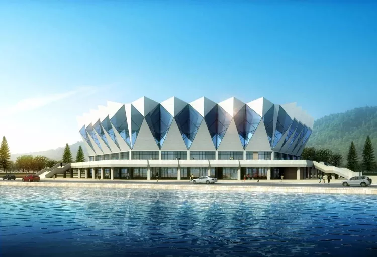 Stadion Konstruksi Baja Bentuk Dirancang