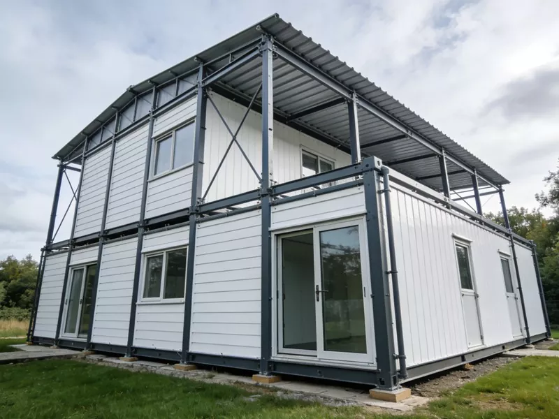 Rumah Prefab Struktur Baja Hijau