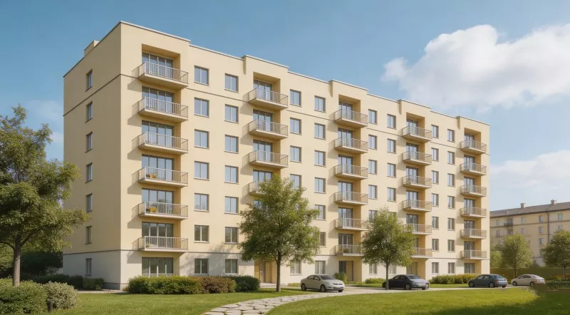 Gedung Apartemen Guru Struktur Baja