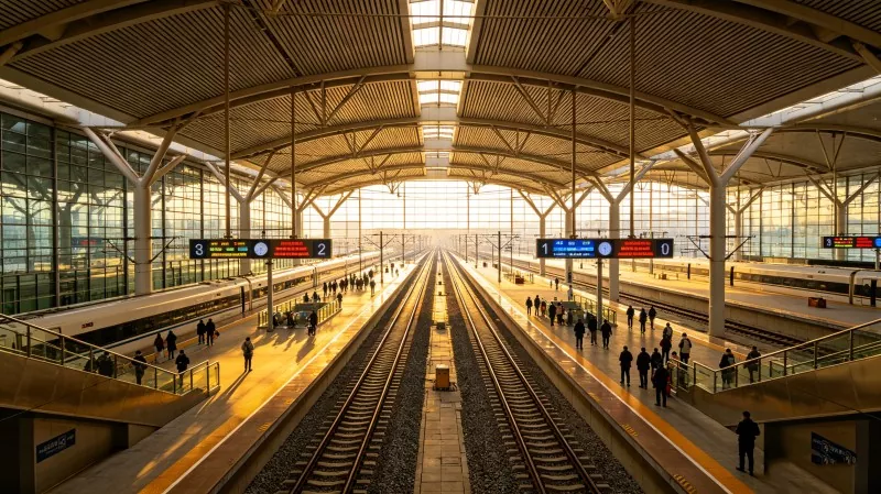 Stasiun Hub Rel Berkecepatan Tinggi Terstruktur Baja